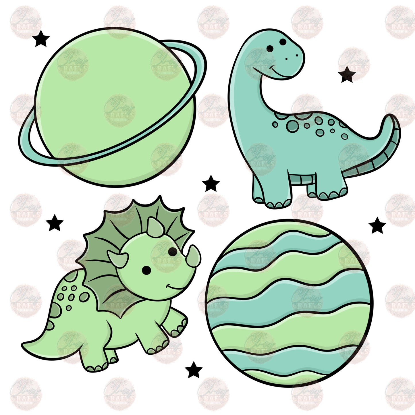 Dinos & Planets - Sublimation Transfers