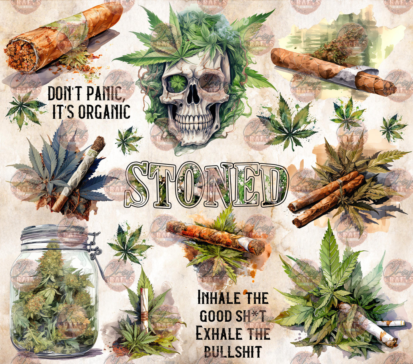 Don't Panic Its Organic Tumbler Wrap - Sublimation Transfer