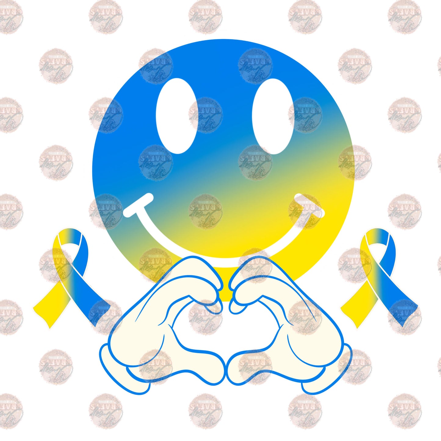 Down Syndrome Awareness White ** TWO PART* SOLD SEPARATELY** Transfer