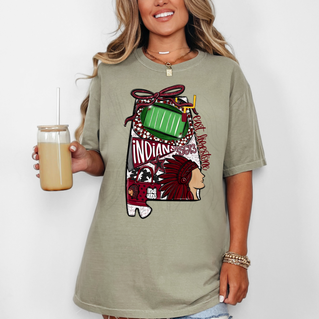 East Limestone Indians Game Day Coquette Transfer