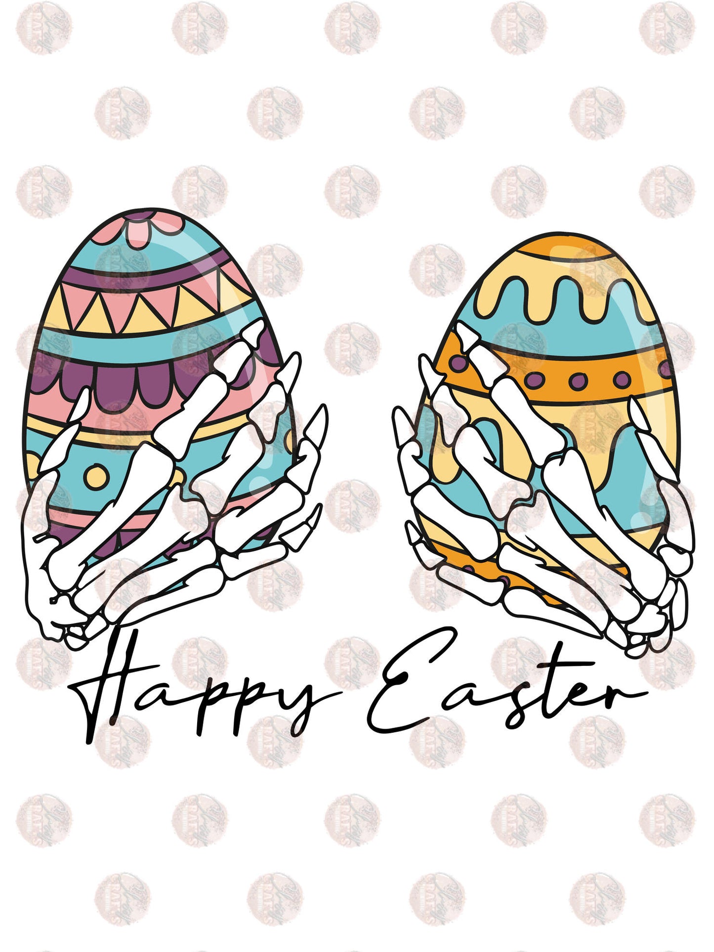 Easter Egg Skelly Hands Transfer