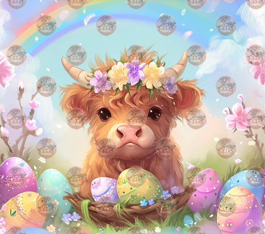 Easter & Rainbows Heifer Tumbler Wrap