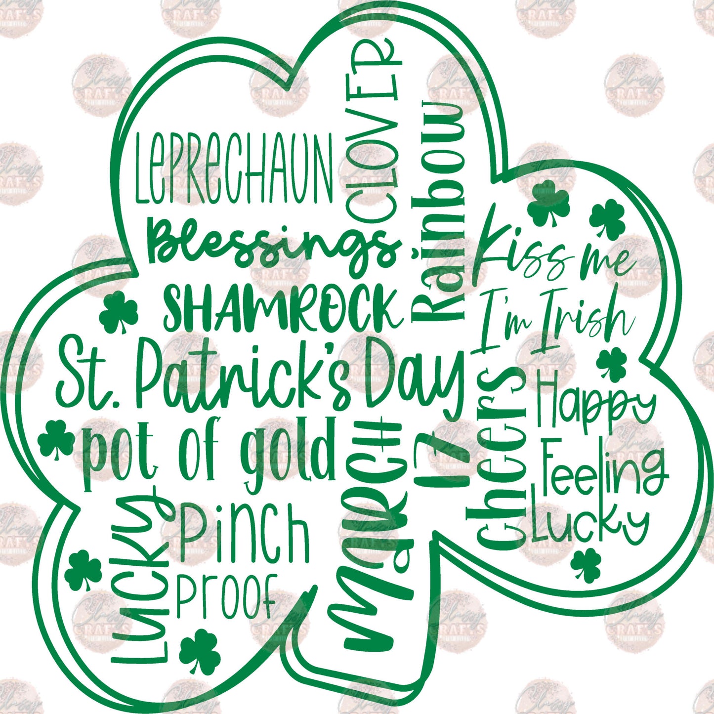 Everything St Patrick's Day Clover Transfer