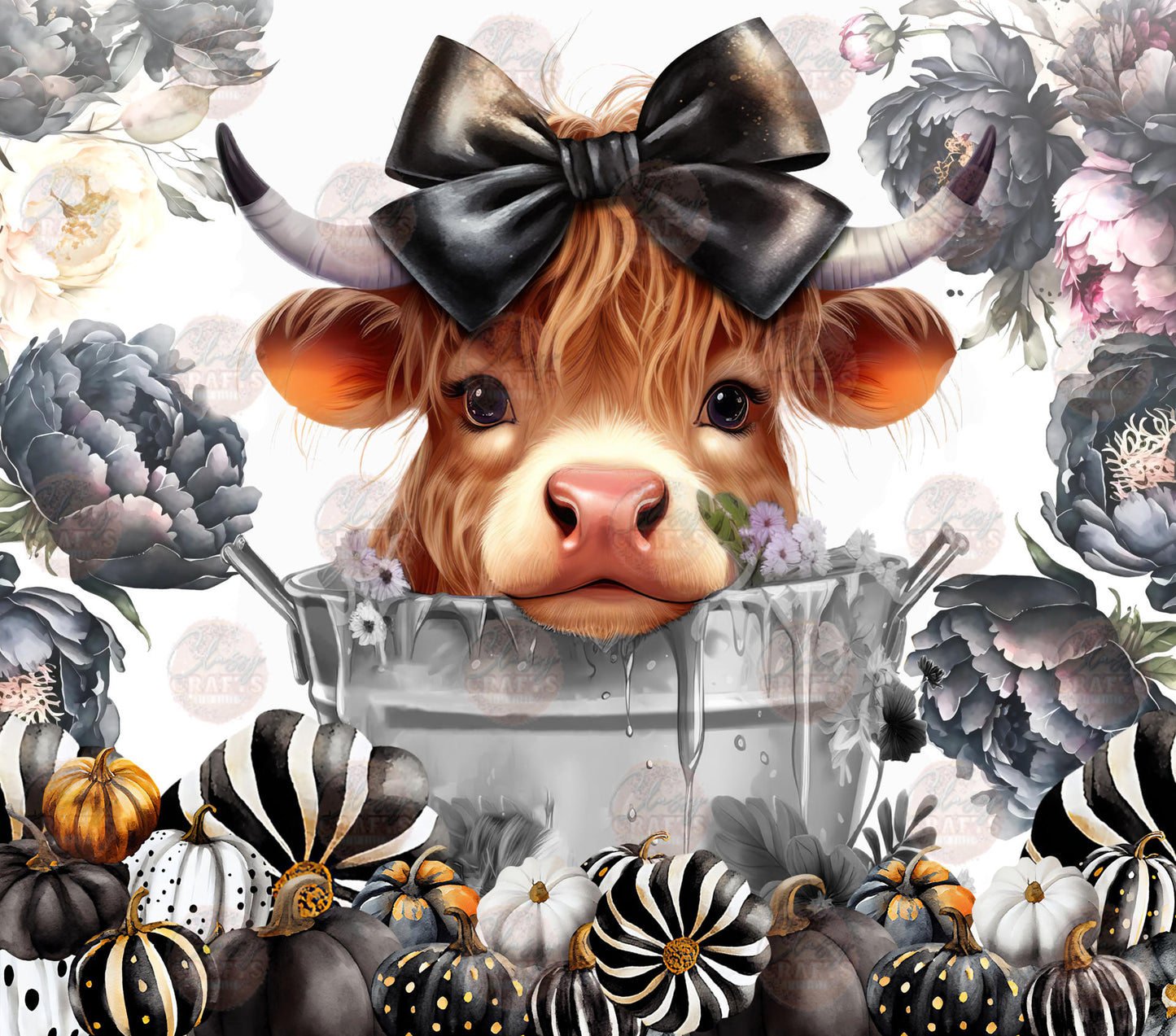 Fall Highland Cow Tumbler Wrap