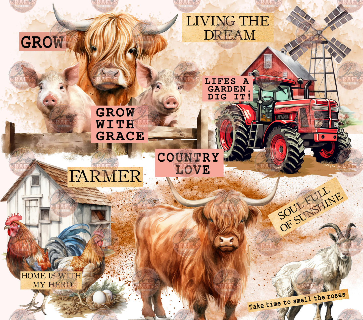Farm Life Tumbler Wrap