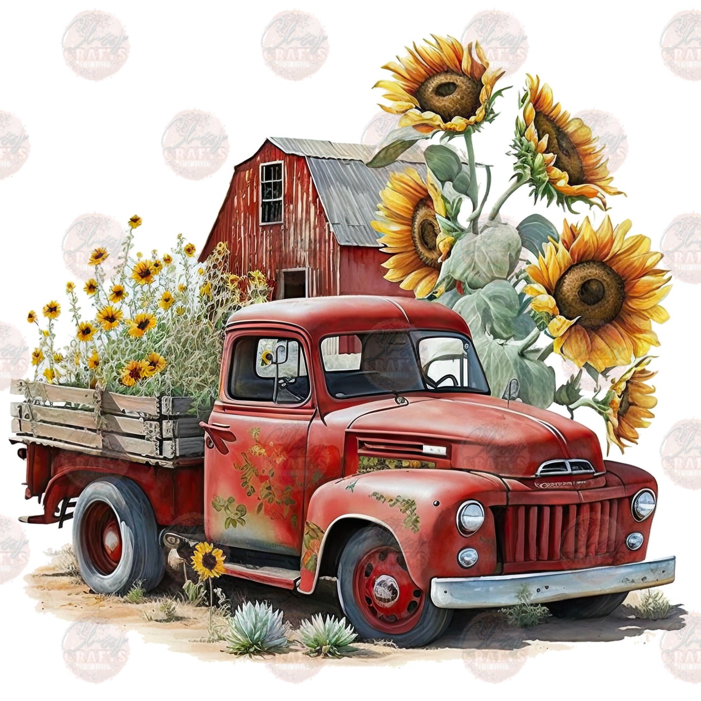 Farm Sunflowers Barn Transfer