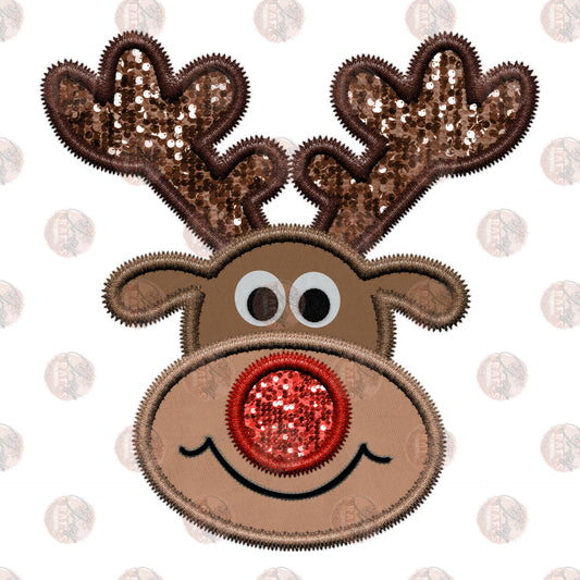 Faux Embroidered Reindeer - Sublimation Transfer