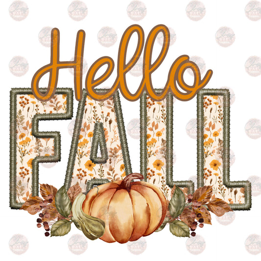 Faux Embroidery Hello Fall - Sublimation Transfer