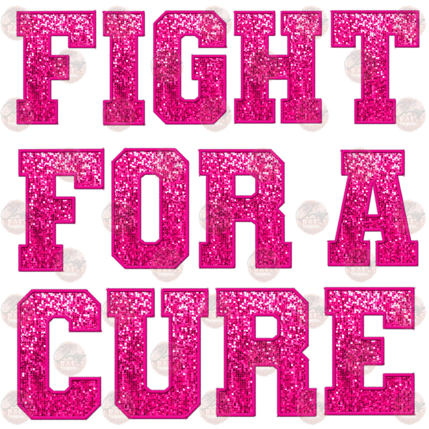 Faux Embroidery Sequin Fight For A Cure