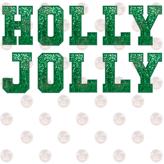 Faux Embroidery Sequin Holly Jolly - Sublimation Transfer