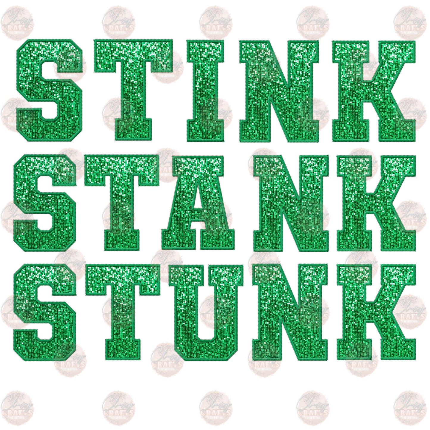 Faux Embroidery Sequin Stink Stank Transfer