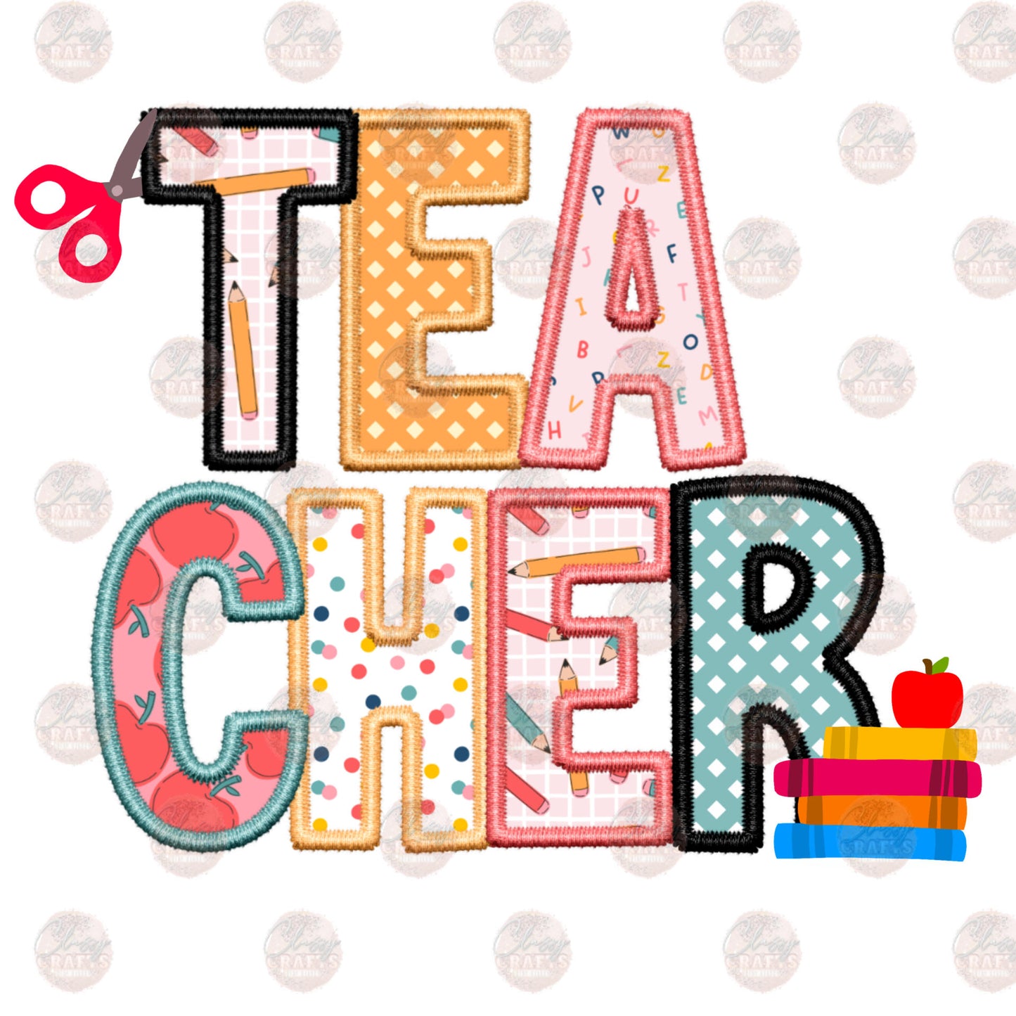 Faux Embroidery Teacher Transfer