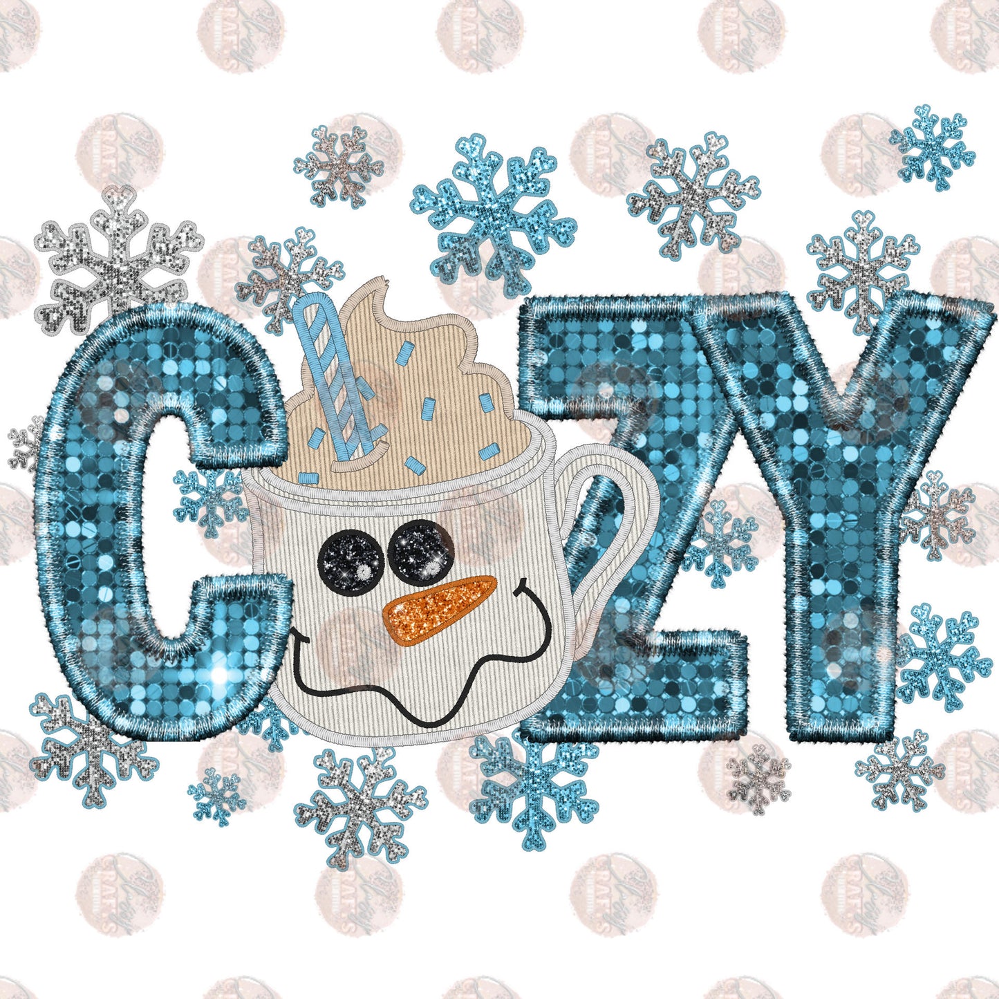 Faux Glitter Cozy Transfer