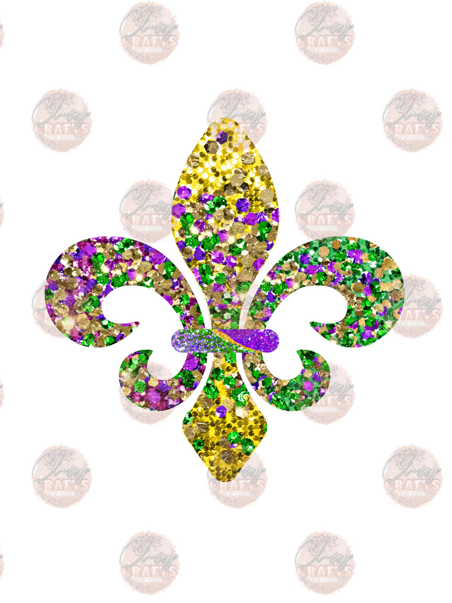 Faux Glitter Fleurdelis Transfer