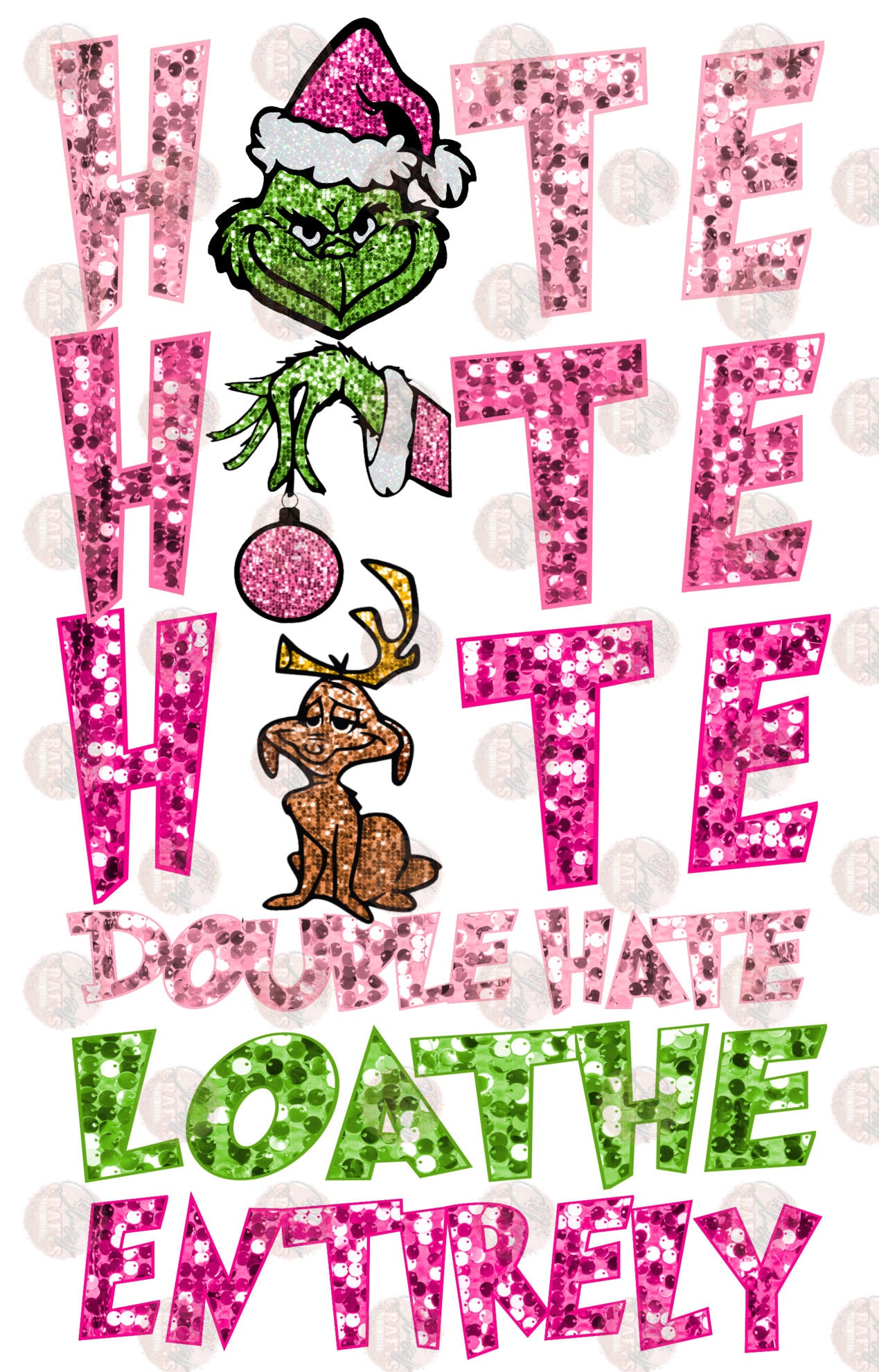 Faux Sequin Double Hate Transfer