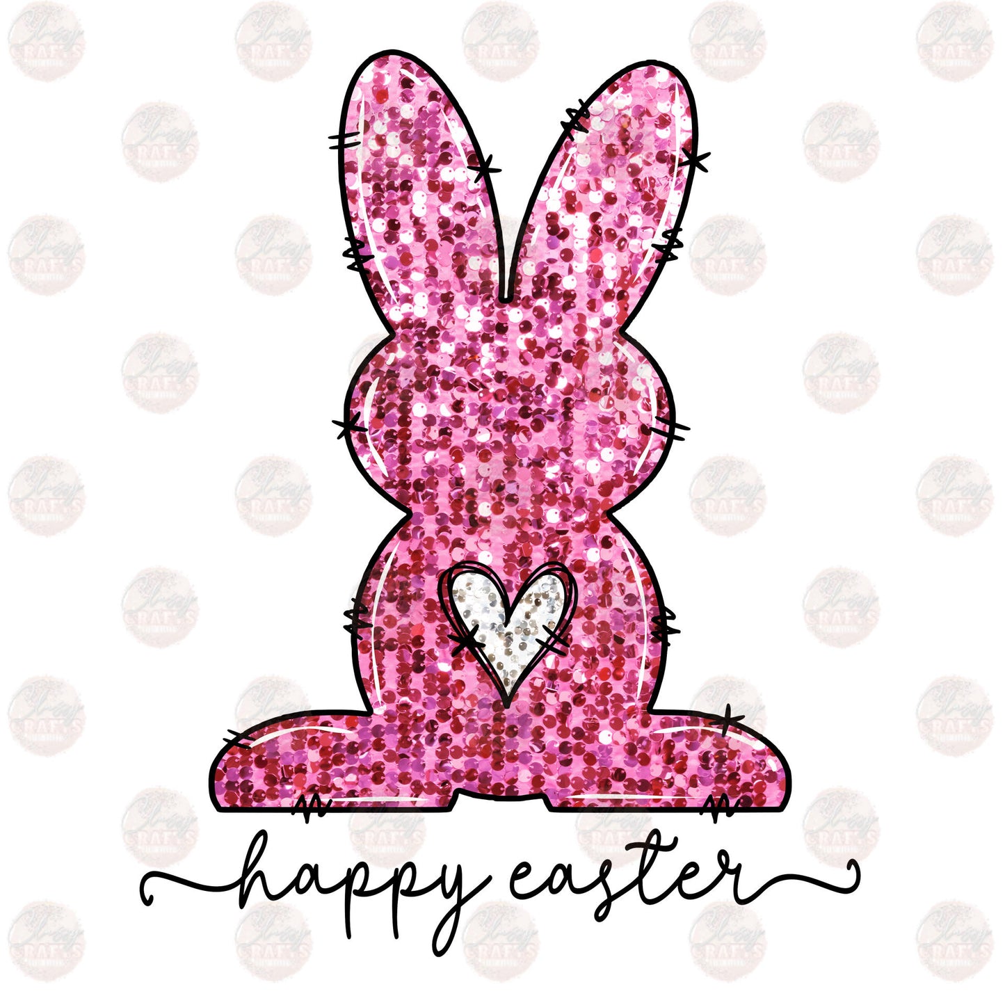 Faux Sequin Easter Bunny Transfer