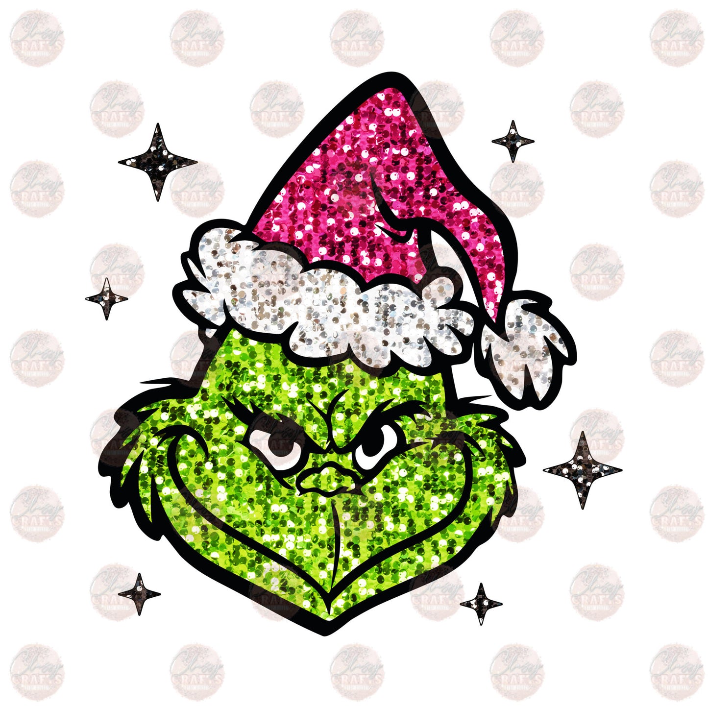 Faux Sequin Grump Era Front Pocket Transfer