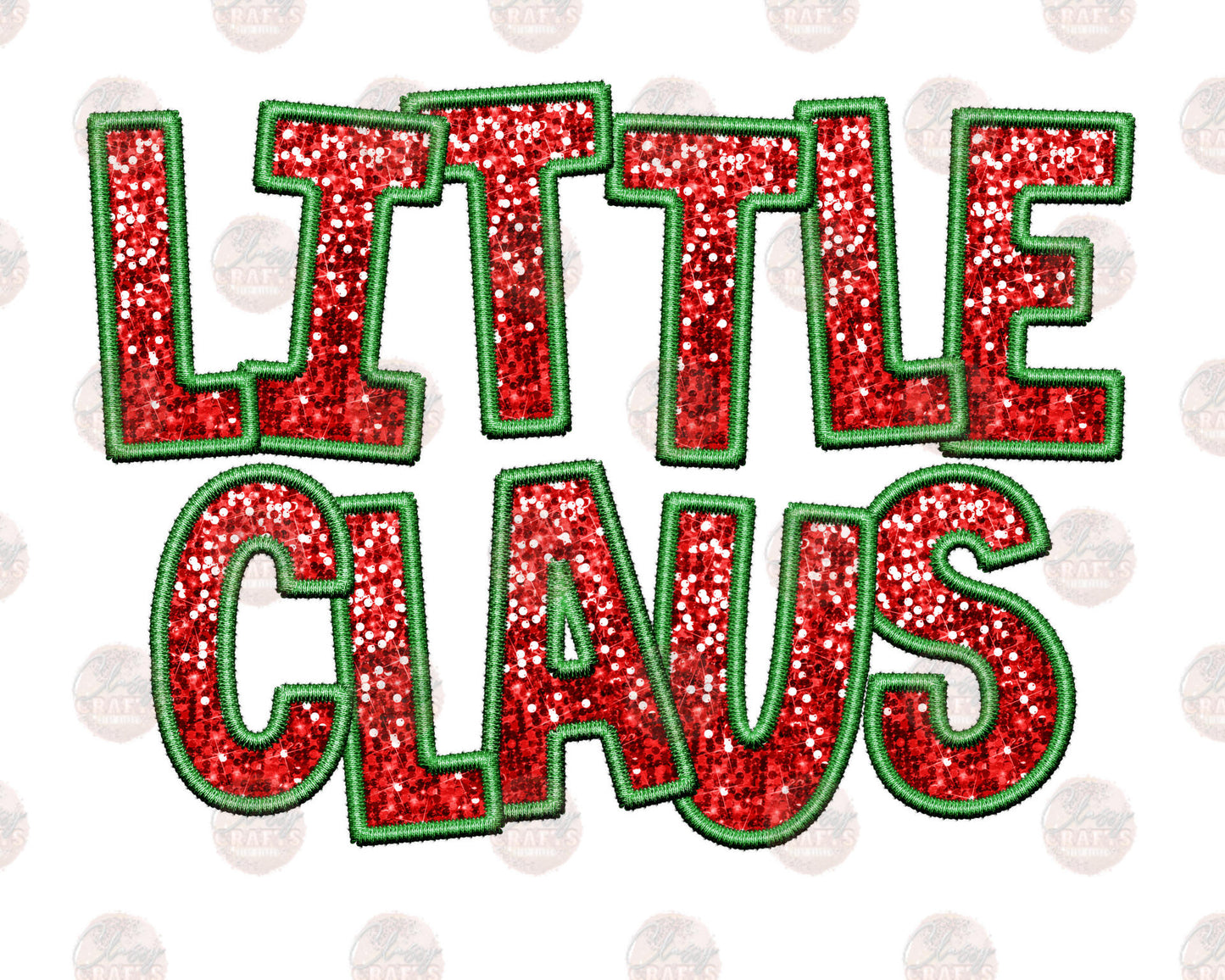 Faux Sequin Little Claus Transfers