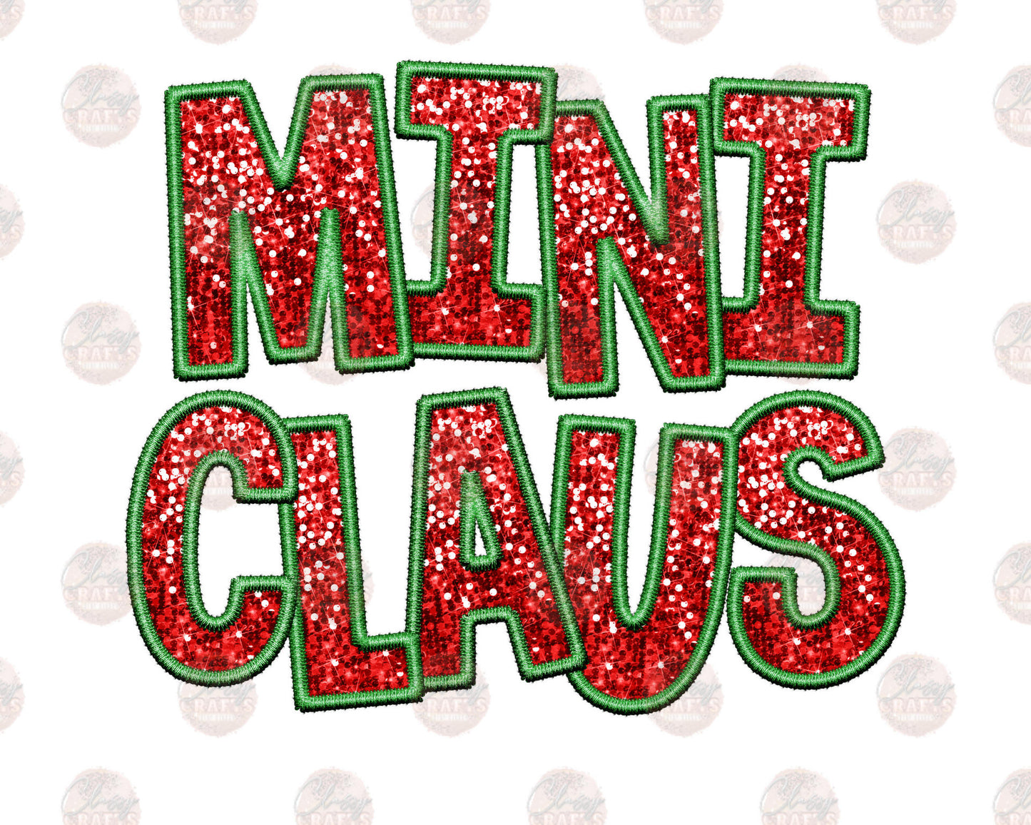Faux Sequin Mini Claus Transfers