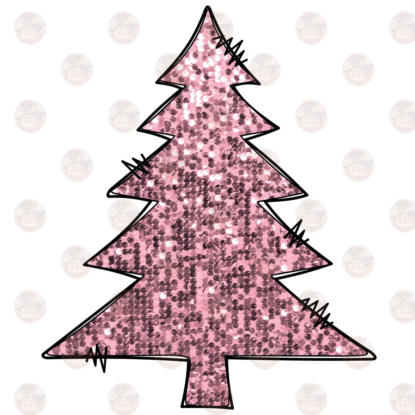 Faux Sequin Pink Christmas Transfer