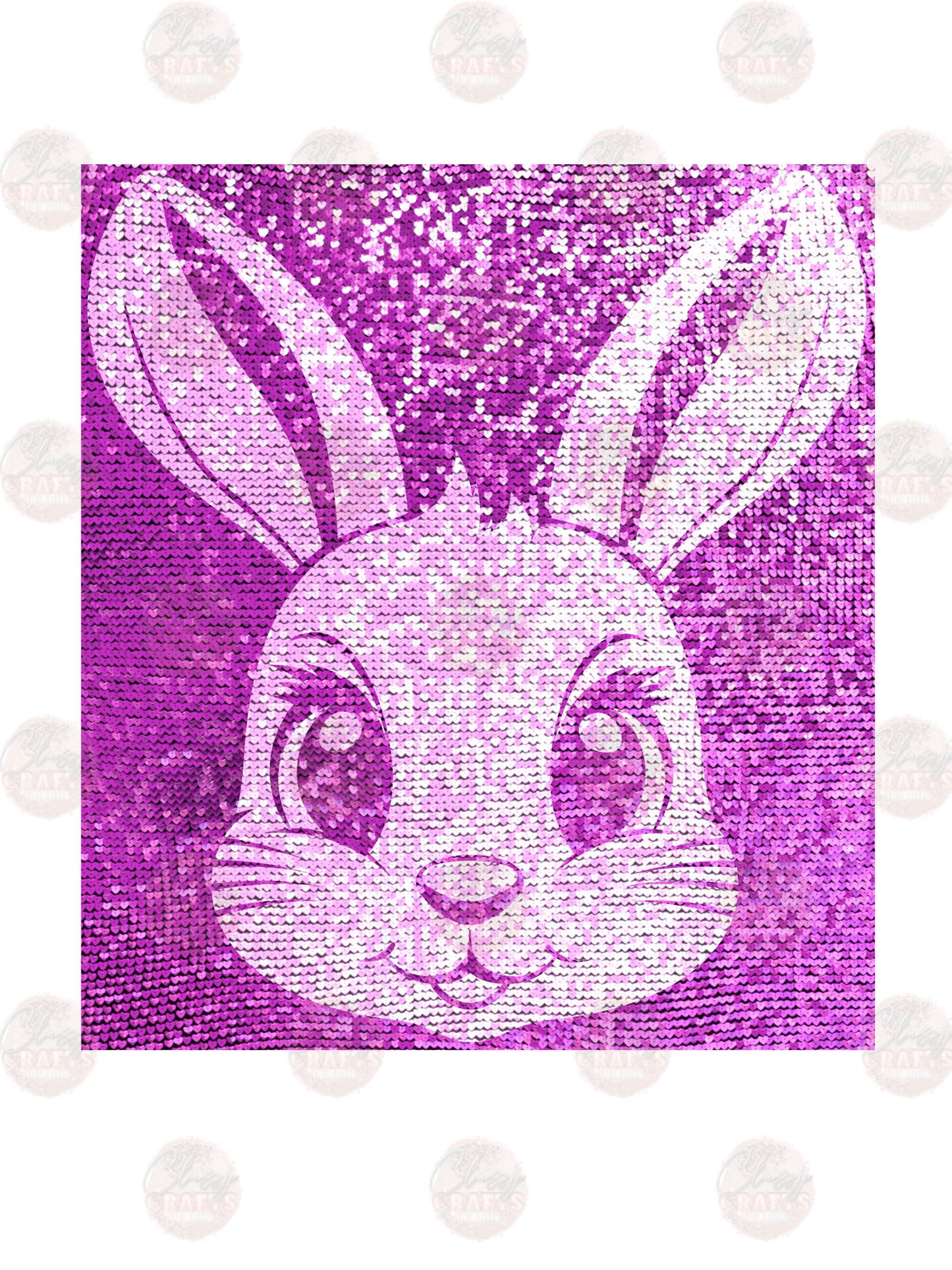 Faux Sequin Purple Bunny Transfer