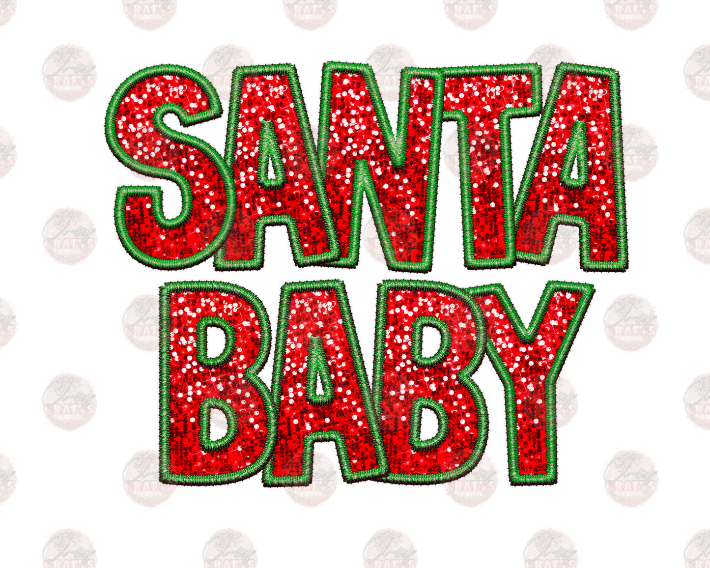 Faux Sequin Santa Baby Transfers