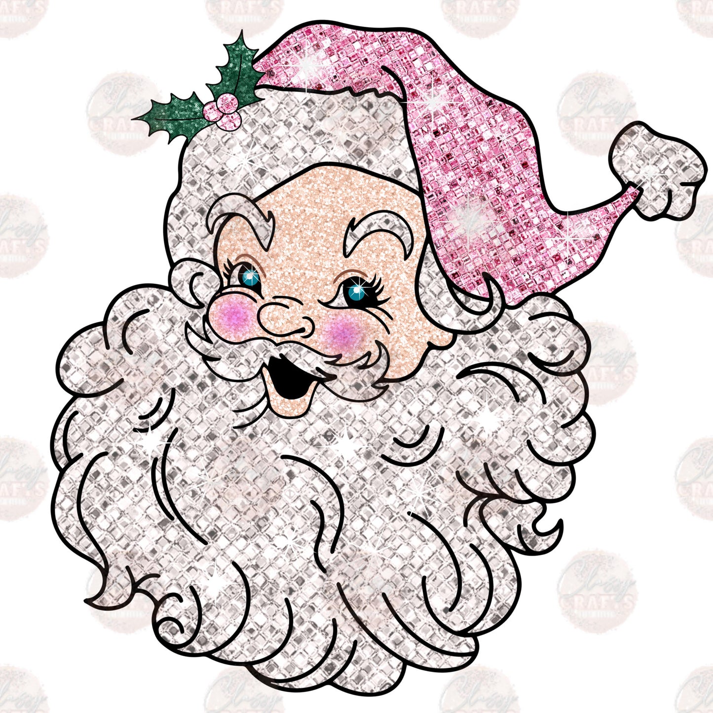 Faux Sequin Santa Transfers