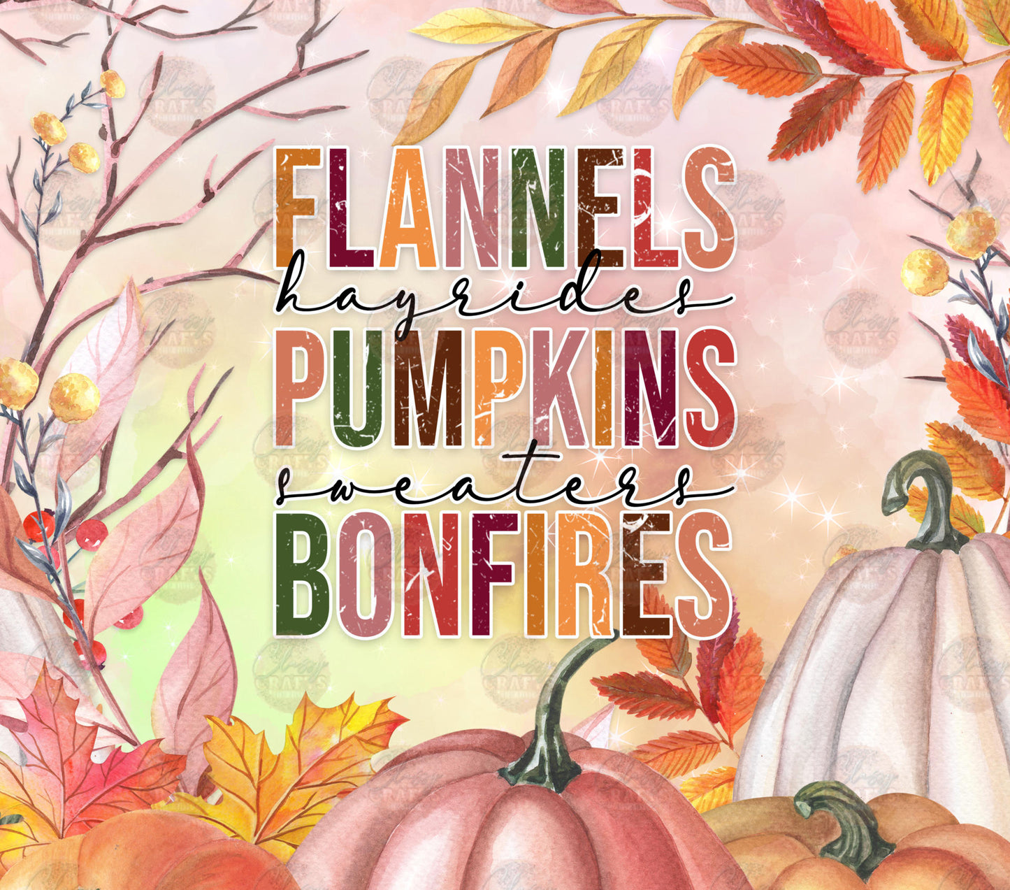 Flannels Hayrides Bonfires Tumbler Wrap