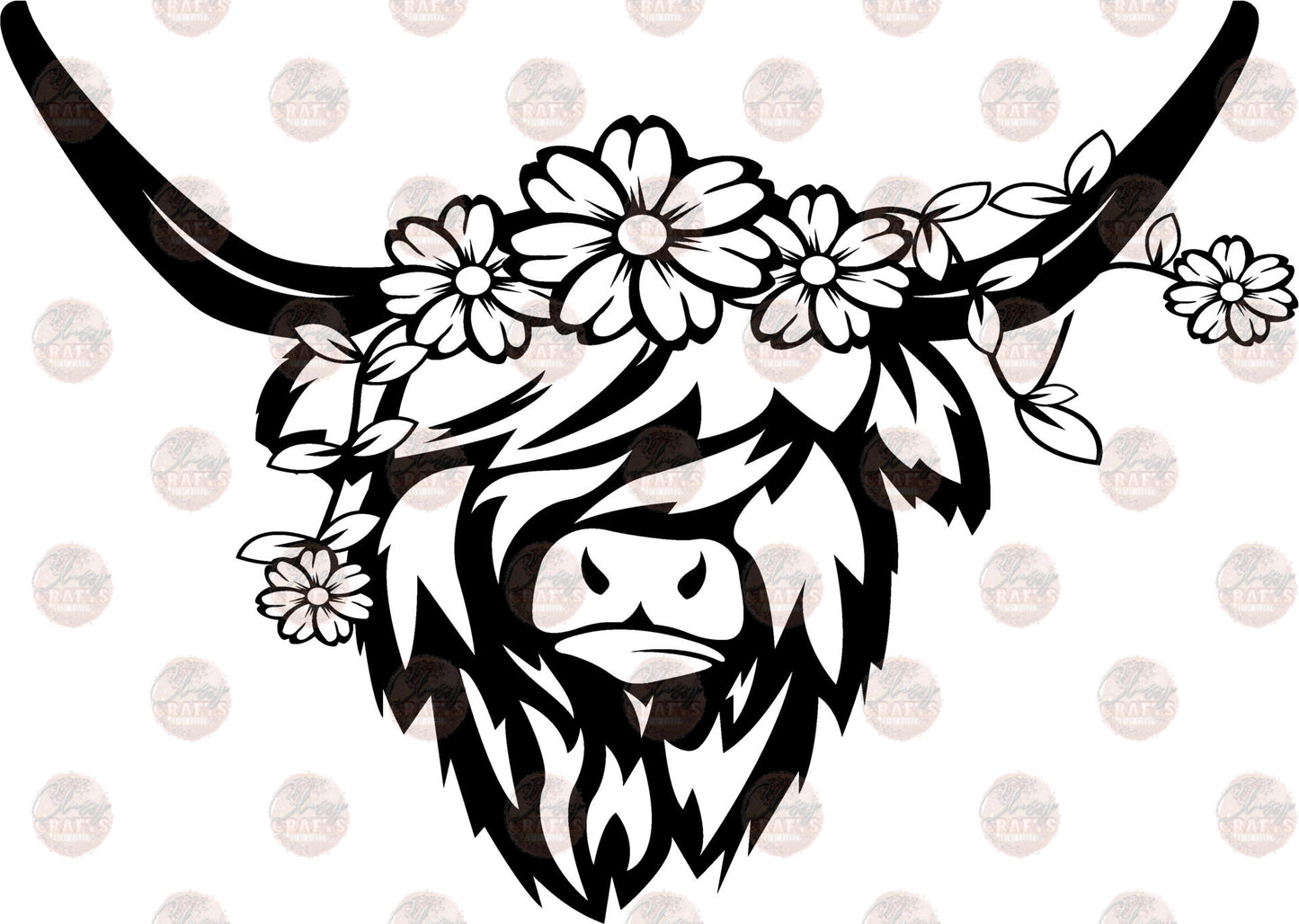 Floral Garland Heifer Transfer