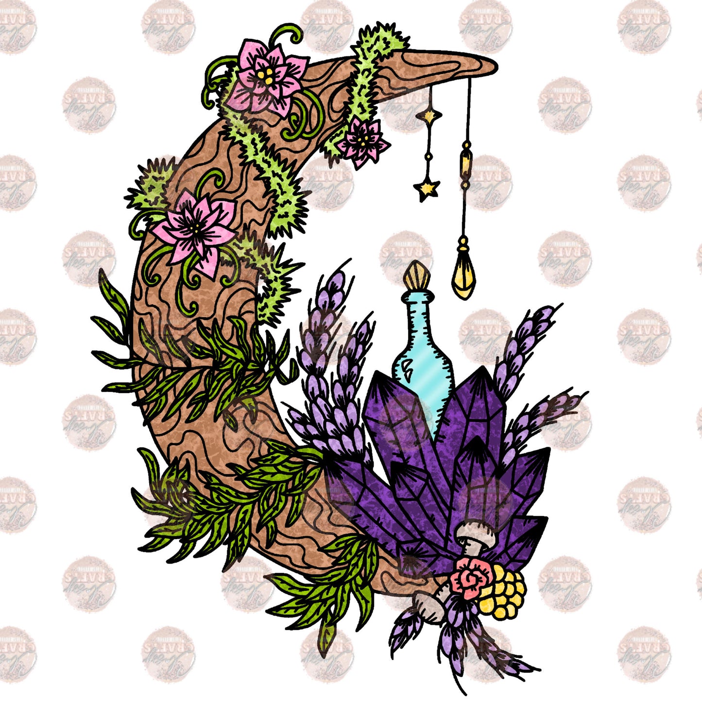 Floral Moon Transfer