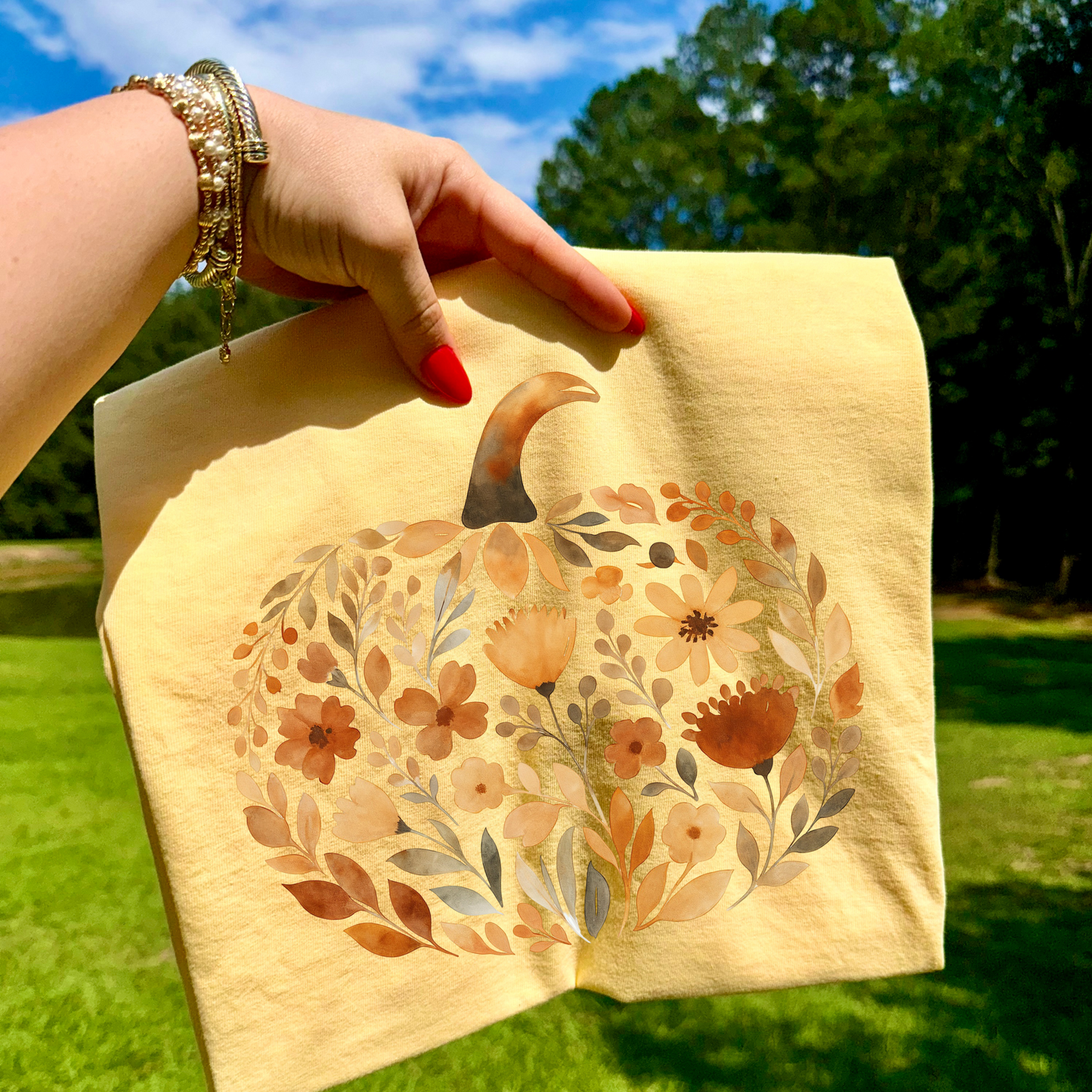 Floral Orange Transfer