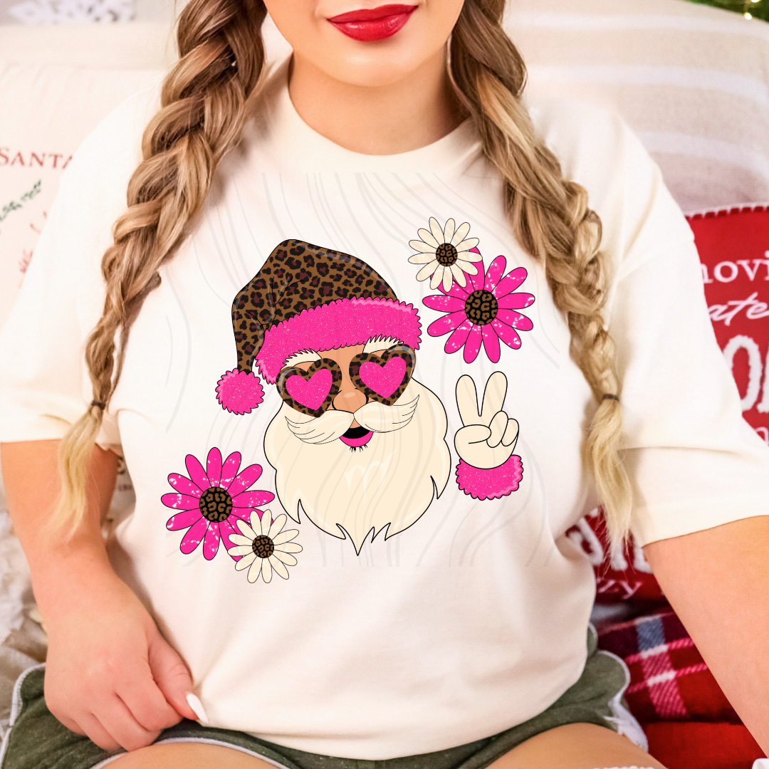 Floral Santa Transfer