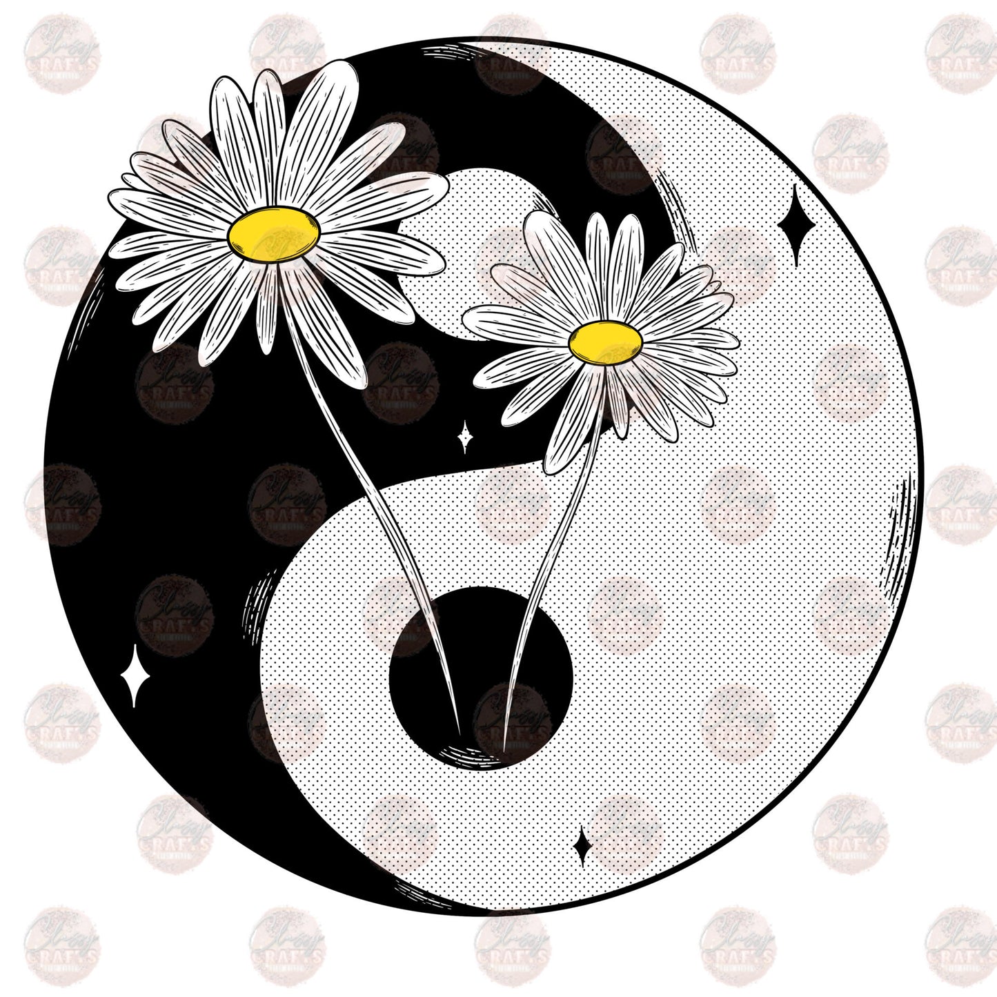 Floral Ying Yang Transfer