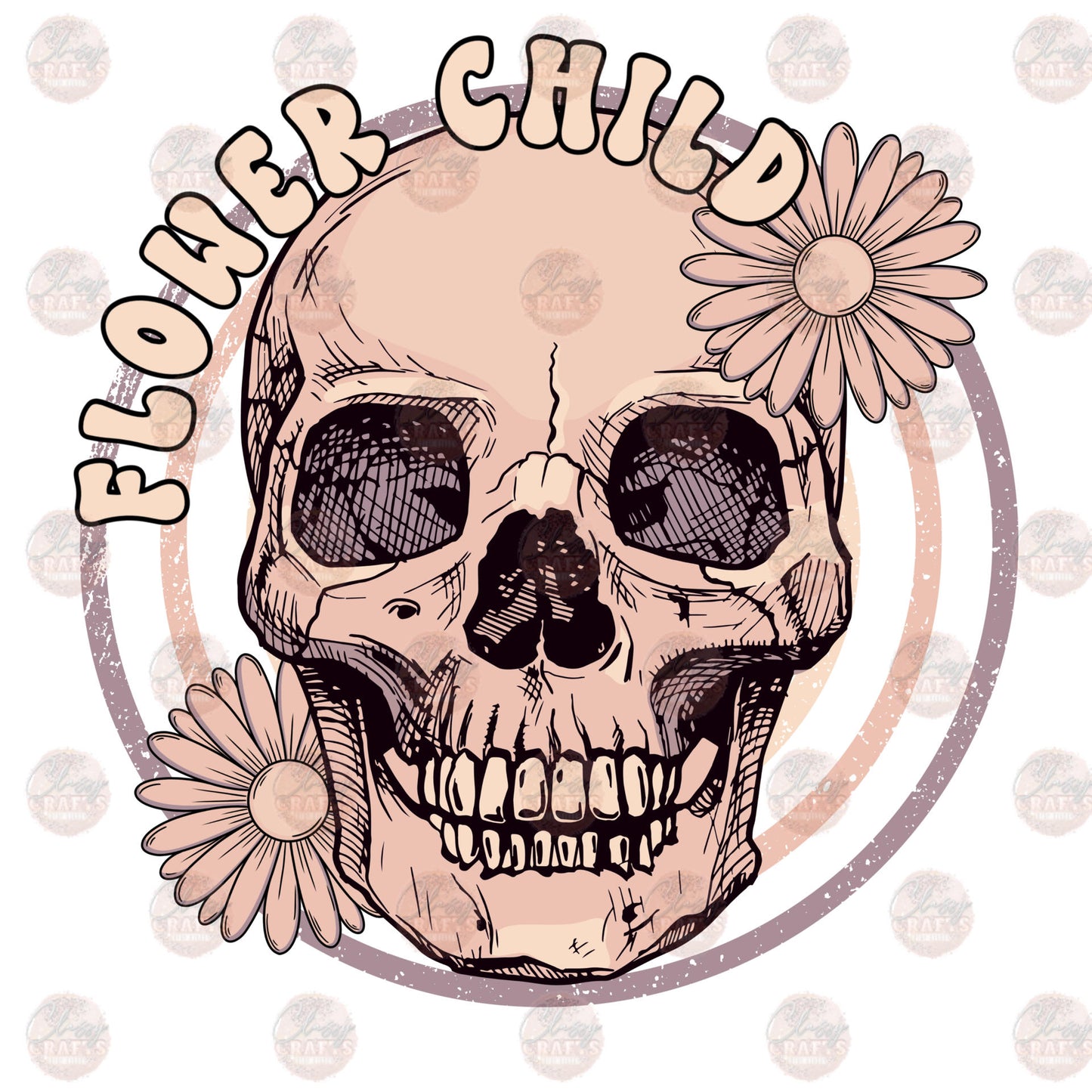 Flower Child Skelly Transfer