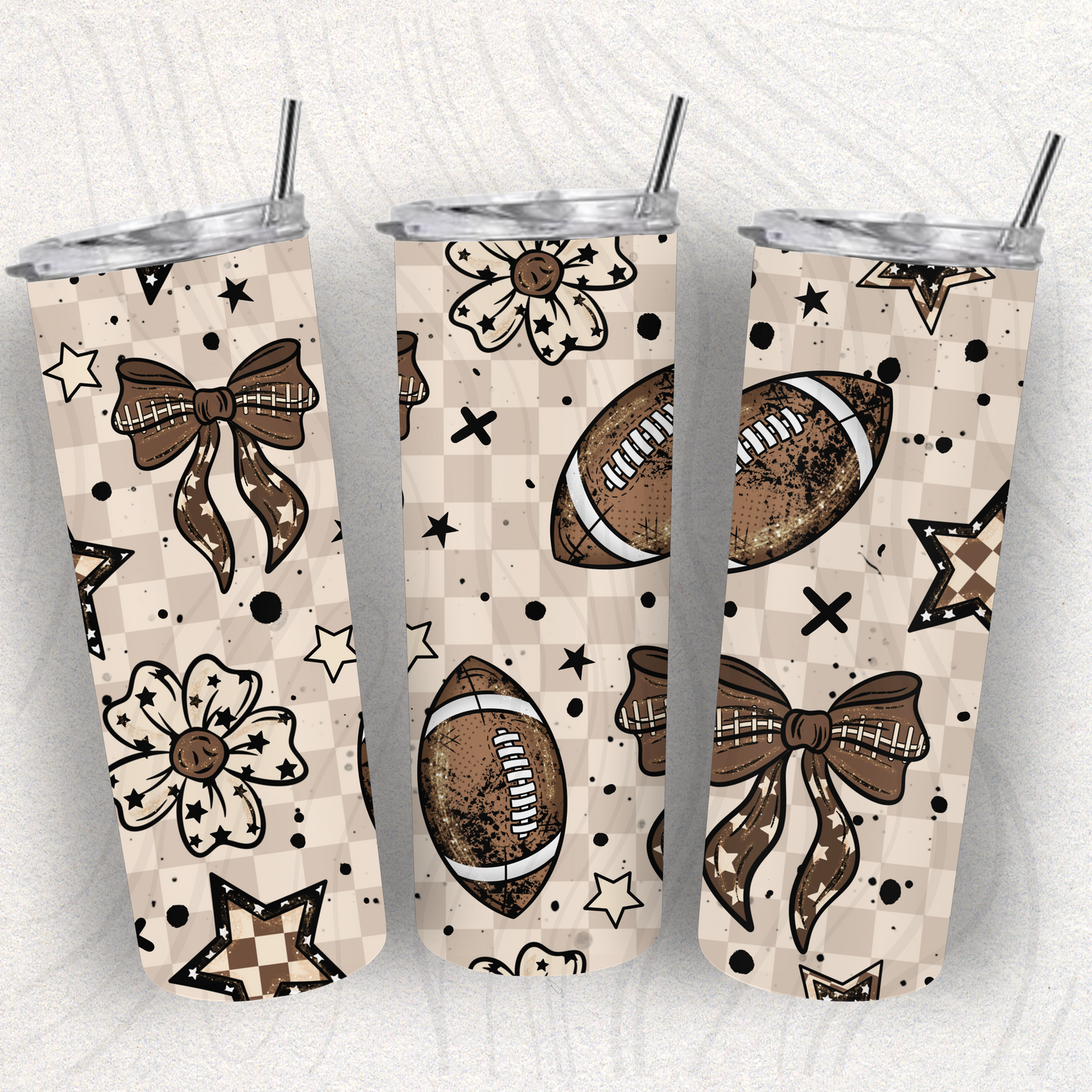 Football Bows And Stars Seamless Transfer