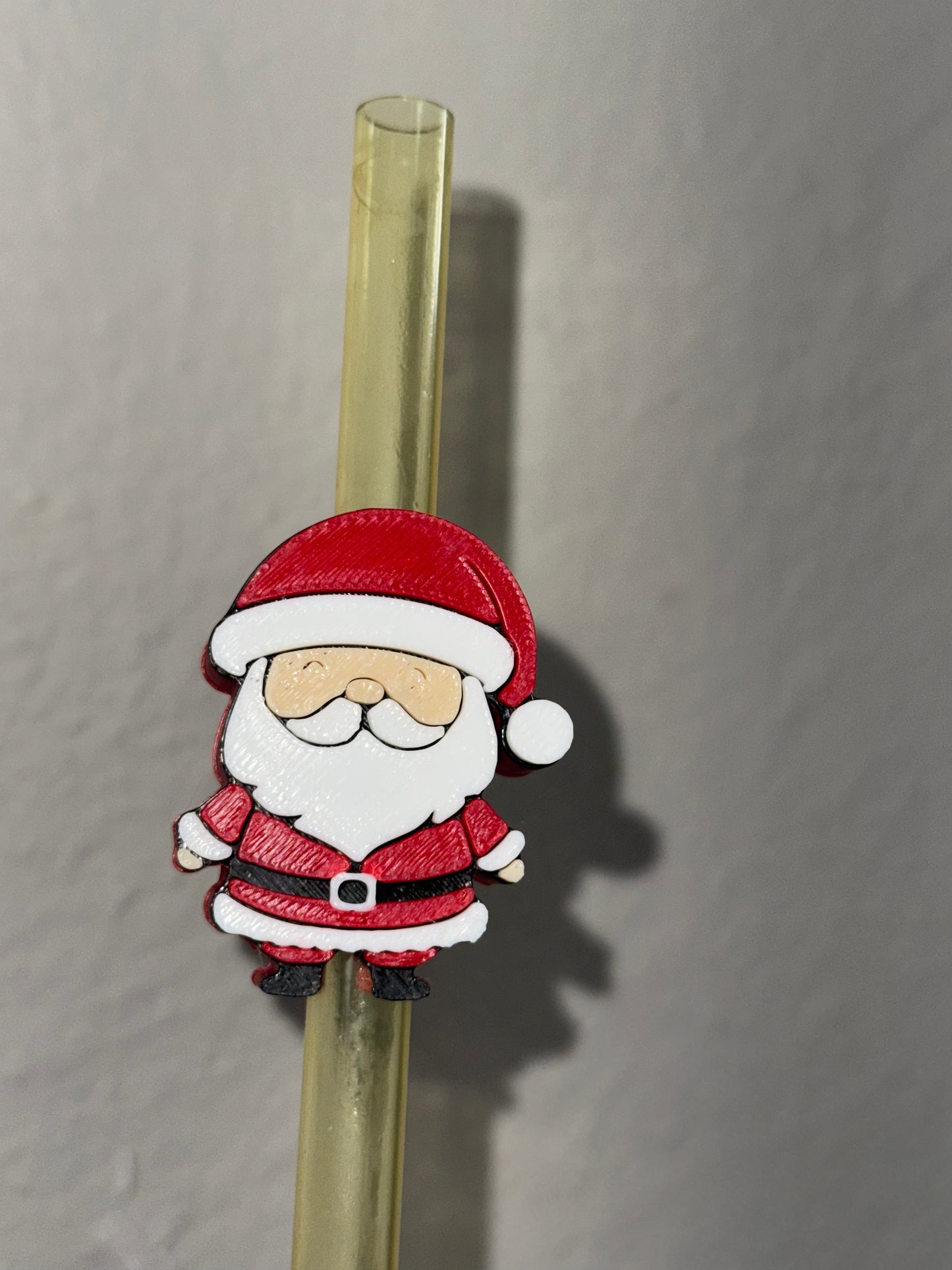 Red Santa - 3D Printed Straw Topper