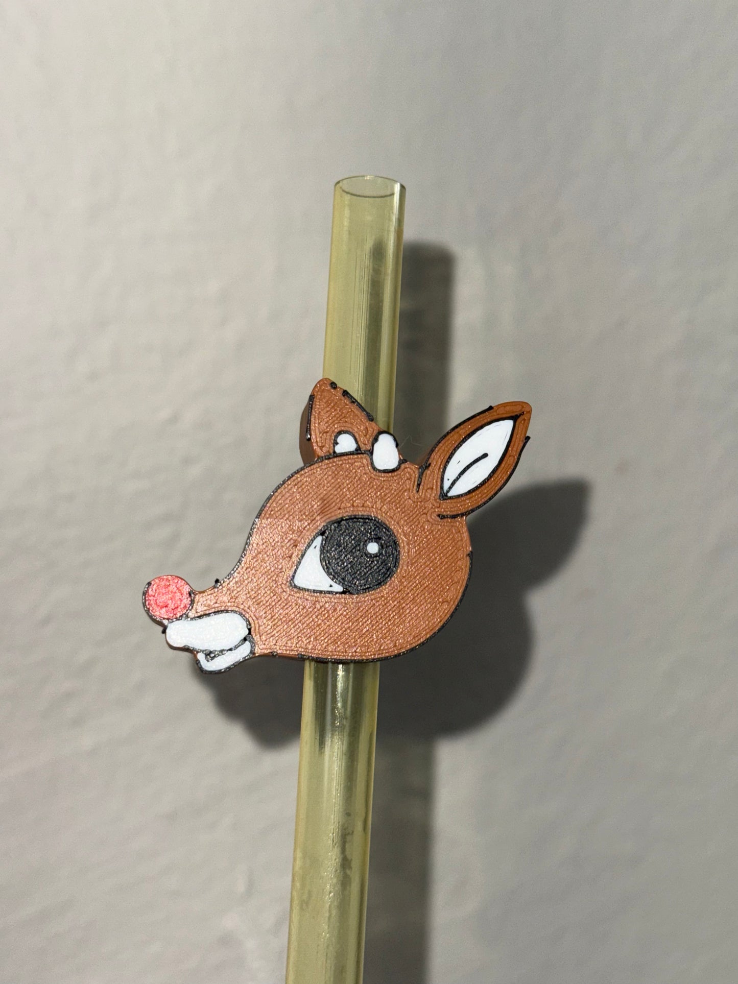 Rudolph - 3D Printed Straw Topper