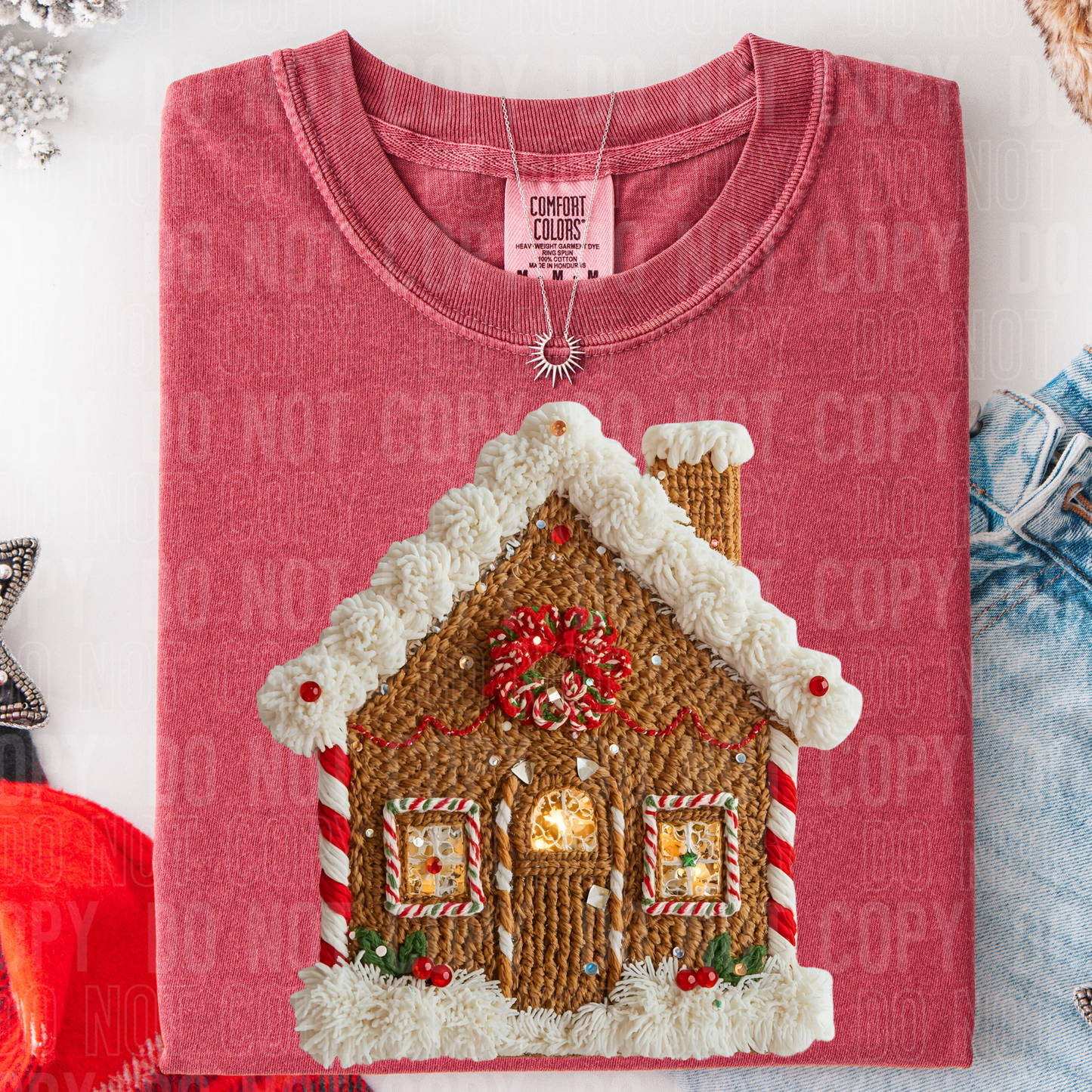 GINGERBREAD HOUSE FAUX YARN TRANSFER