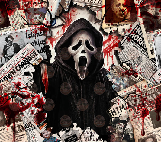 Ghost Face Tumbler Wrap