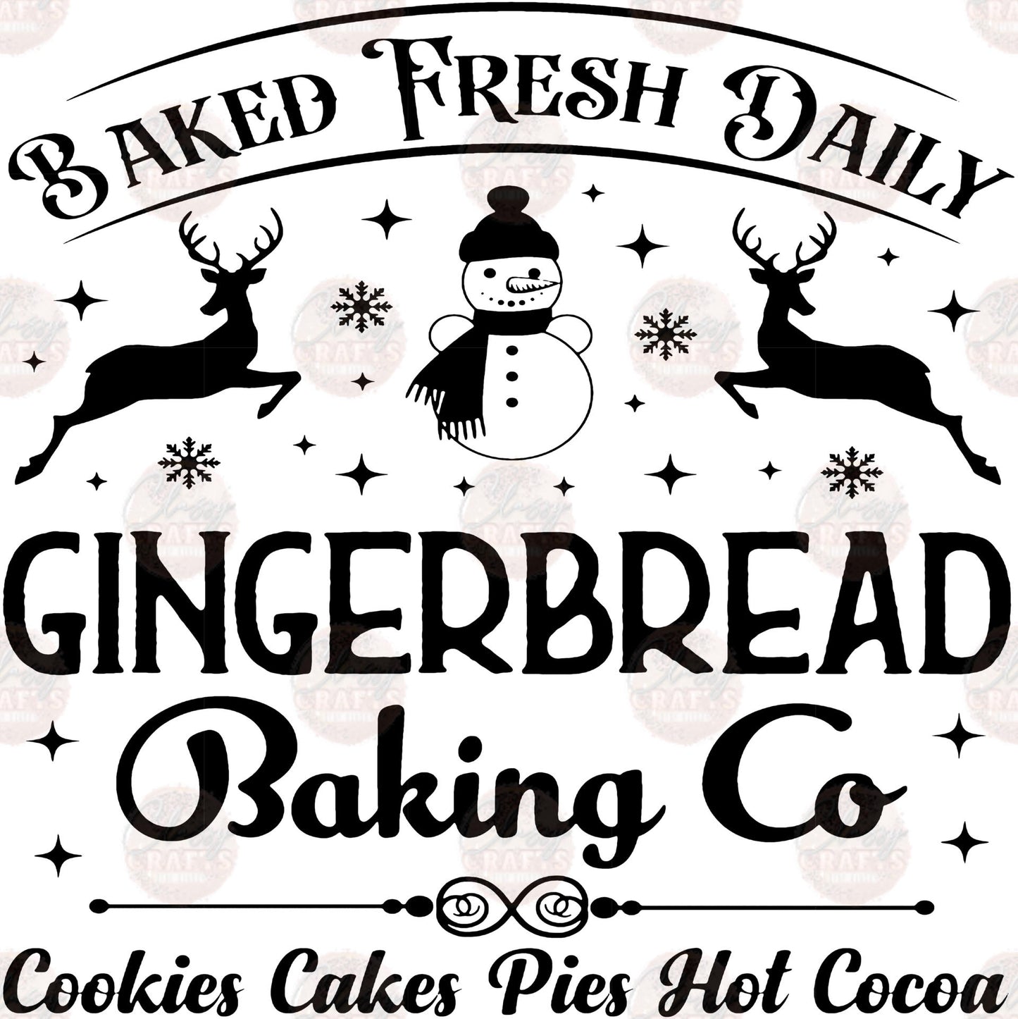 Gingerbread Baking Co. Black Transfers
