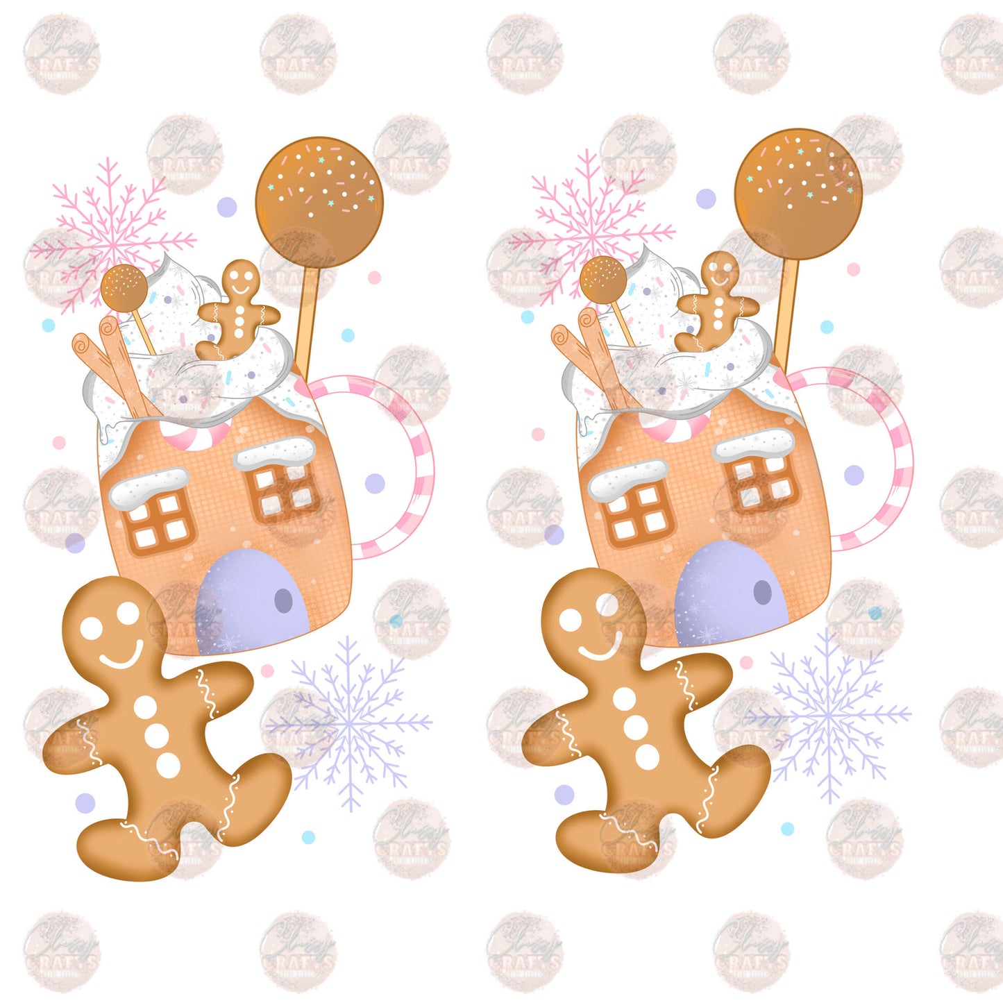 Gingerbread Hot Cocoa Sleeve Transfer