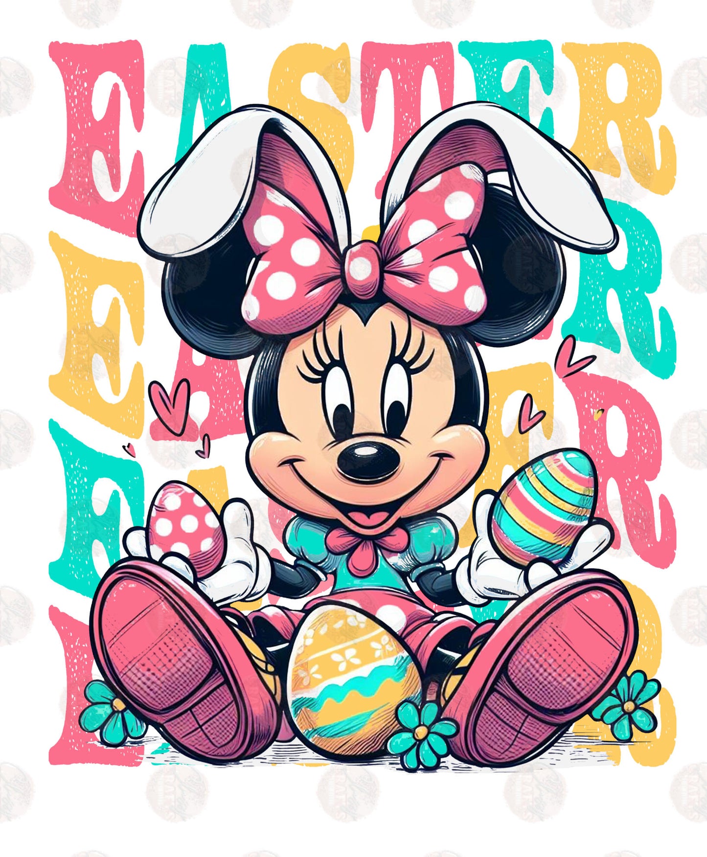Girl Mouse Easter Transfer ** TWO PART* SOLD SEPARATELY**