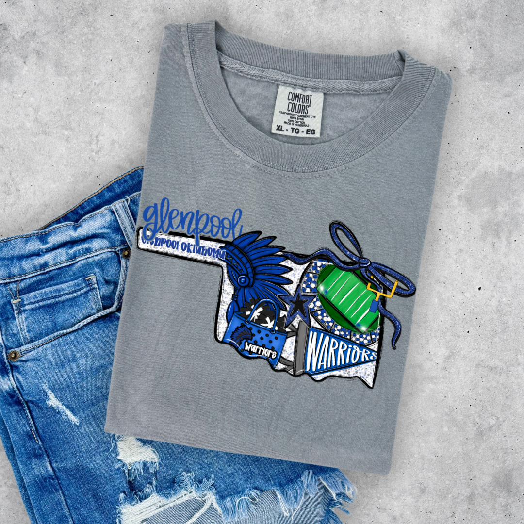 Glenpool Warriors Game Day Coquette Transfer