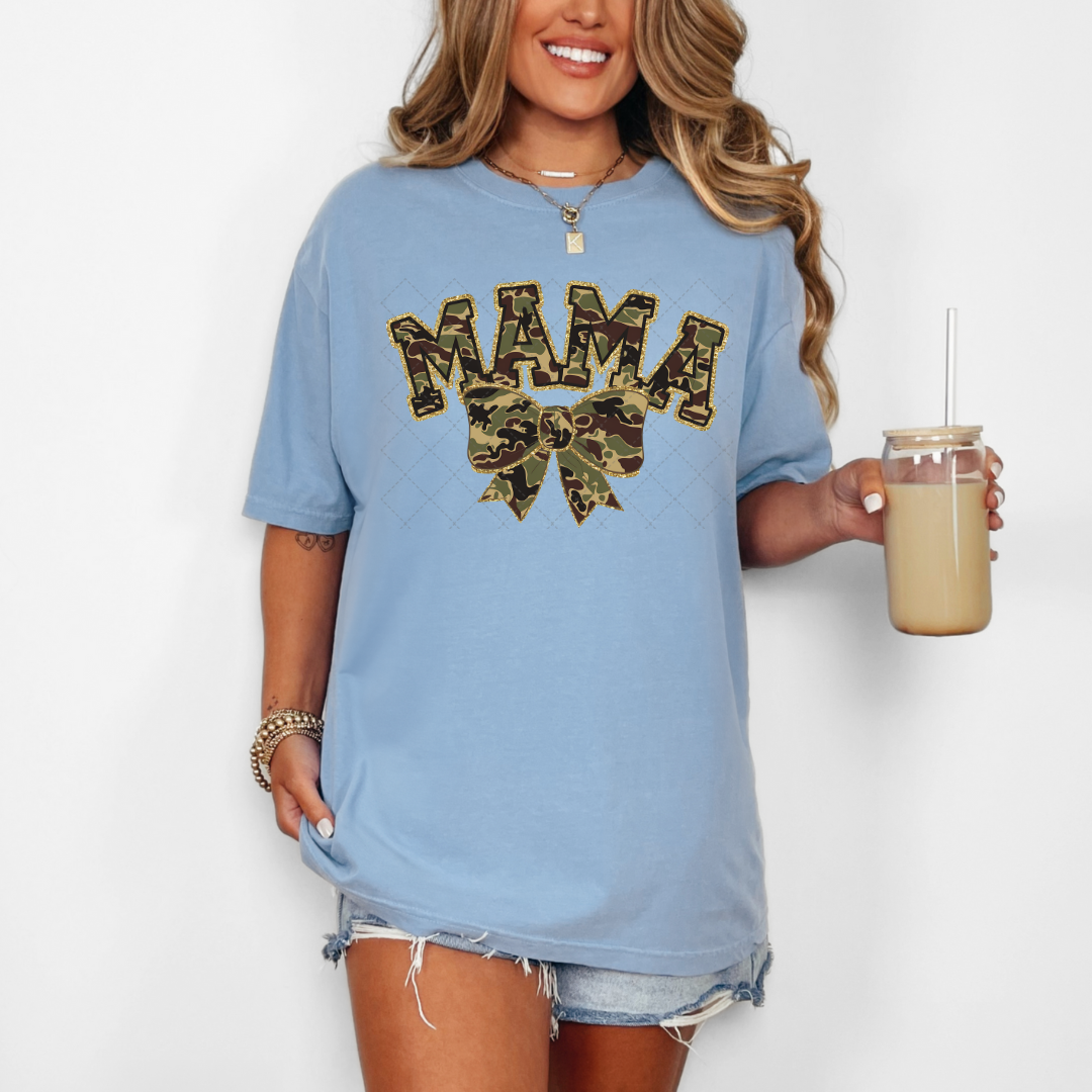 Glitter Camo Mama Transfer