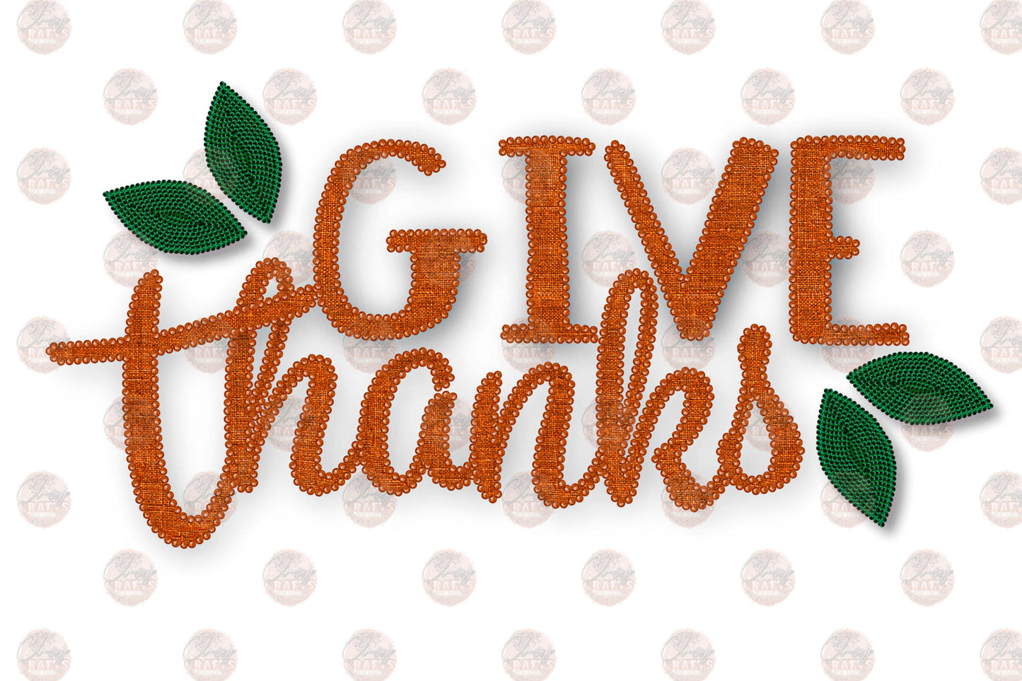Glitter Give Thanks Transfer