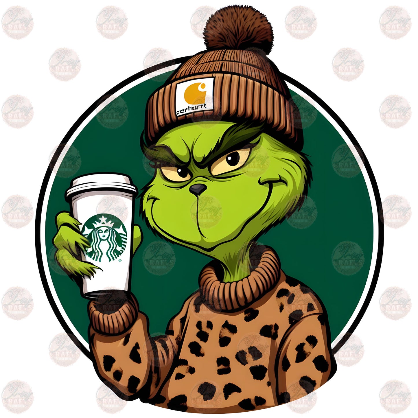 Gman & Starbies Brown Leopard Sweater Transfers
