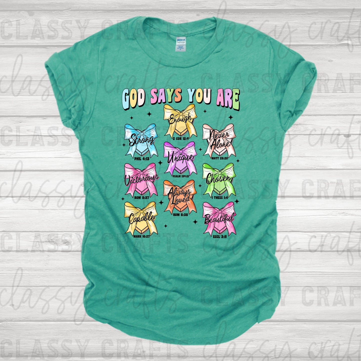 God Says You Are Bows Transfer