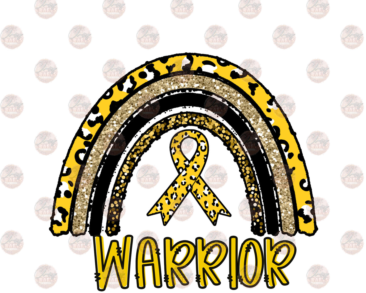 Gold Ribbon Rainbow Childhood Cancer Awareness Transfer