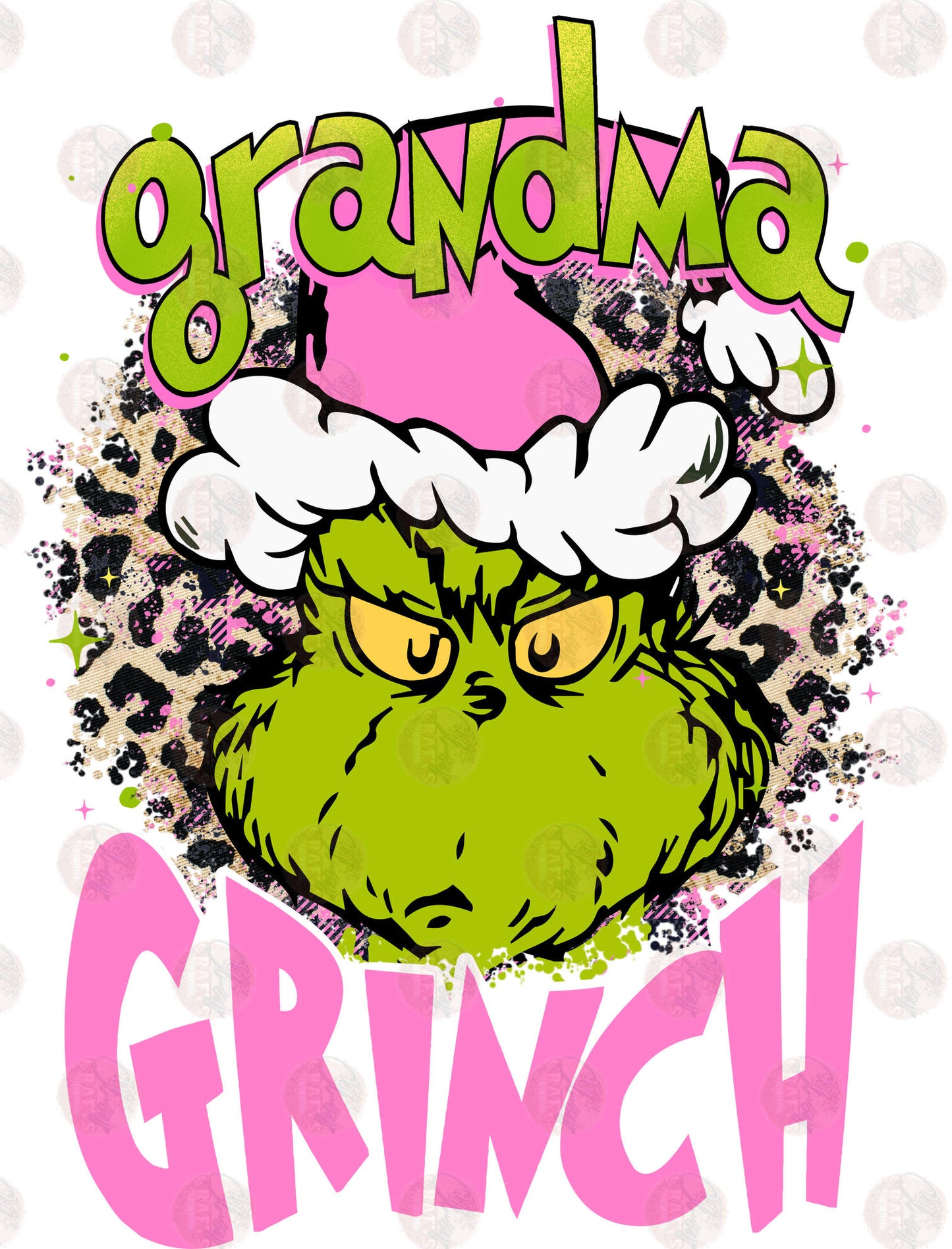 Grandma Grump Leopard Transfer