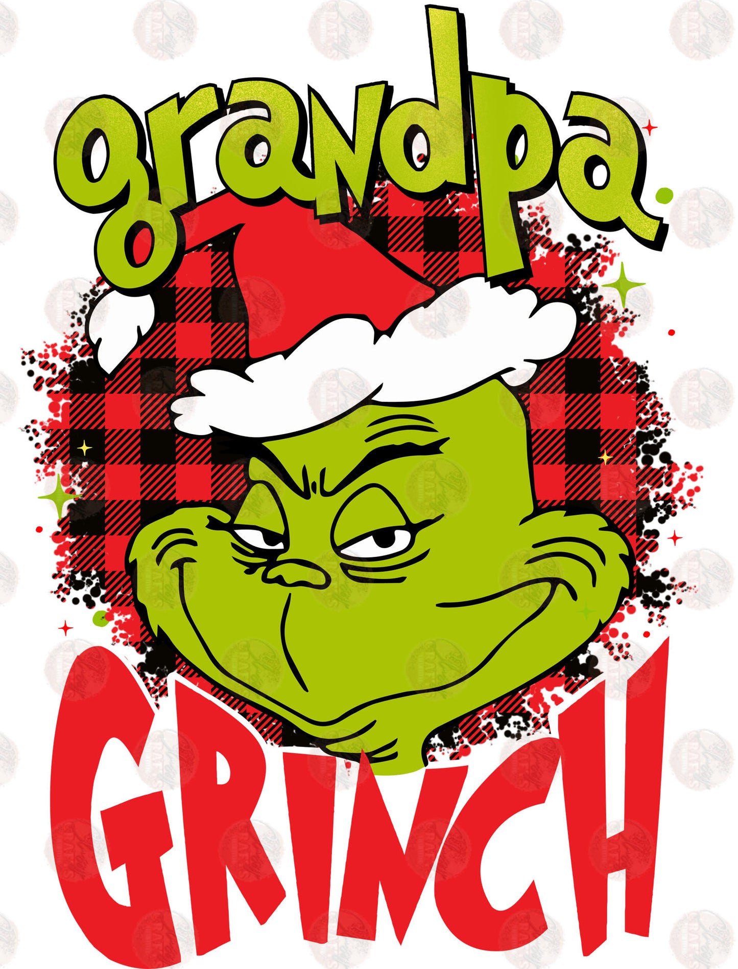 Grandpa Grump Plaid Transfer